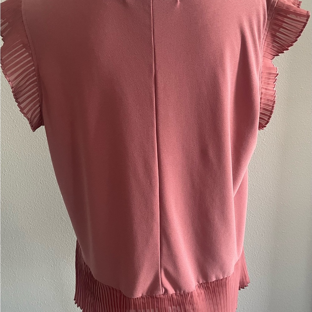 Love Scarlett Pleated Ruffle Sleeve Blouse Pink Size Large - Picture 9 of 9